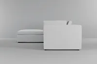 Destin Suave White Fabric 4-piece Bumper Sectional