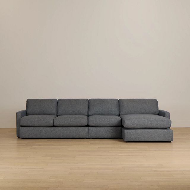 Noah Dark Gray Fabric Large Left Chaise Sectional