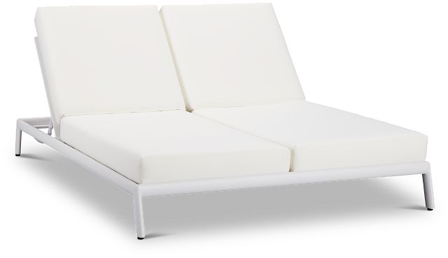Tortuga White Double Cushion Chaise