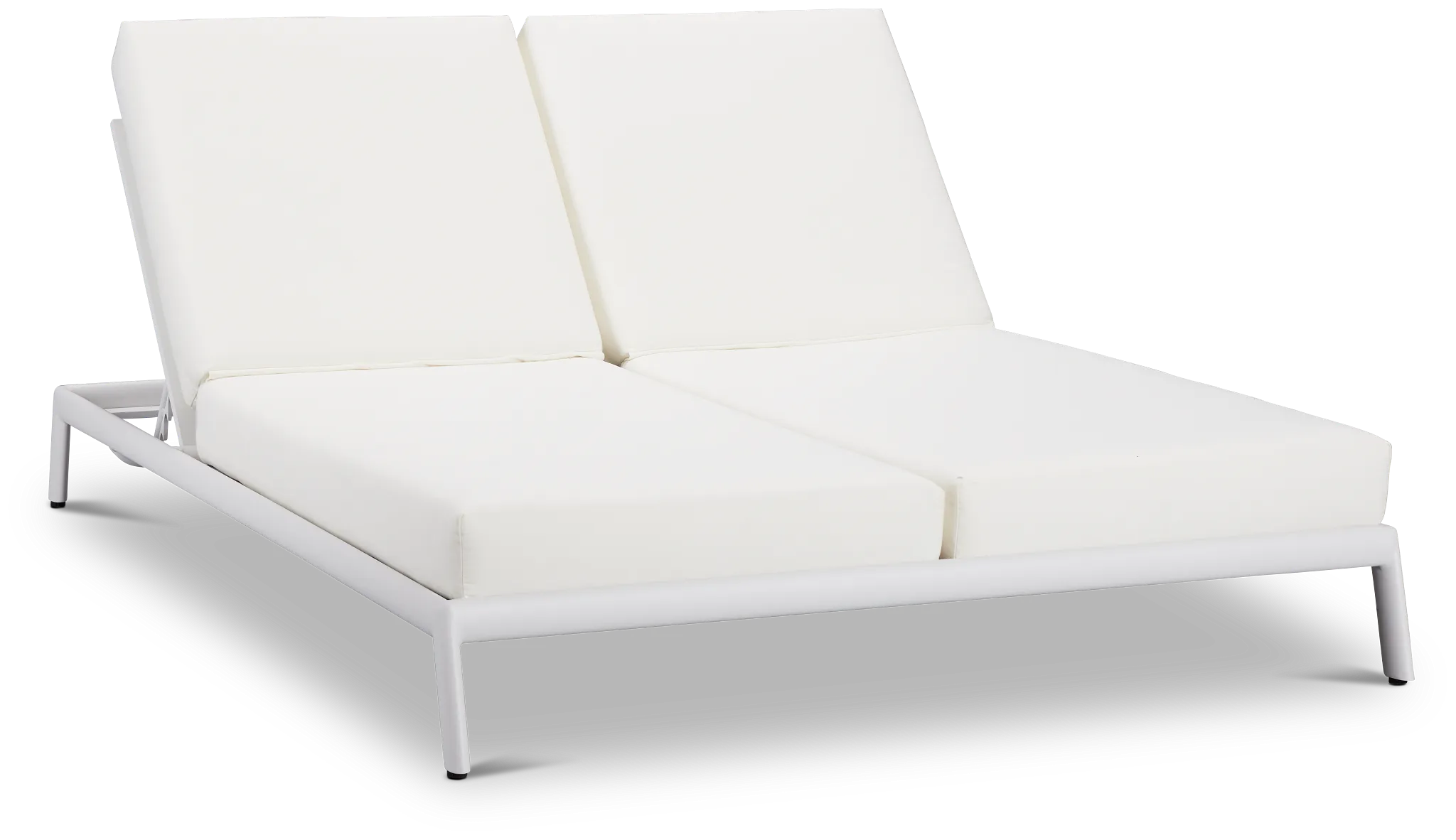 Tortuga White Double Cushion Chaise