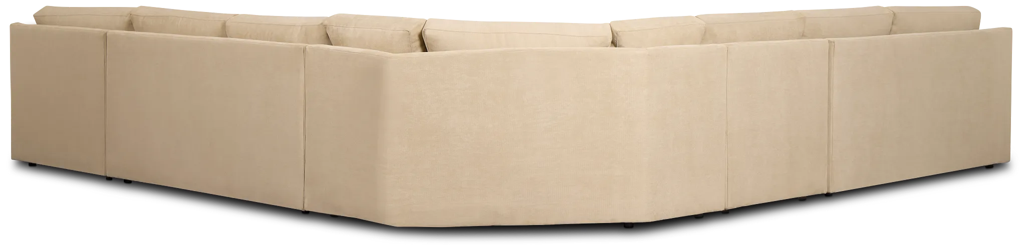 Hudson Beige Fabric Large Right Chaise Wedge Sectional