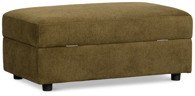 Carmen Green Fabric Storage Ottoman