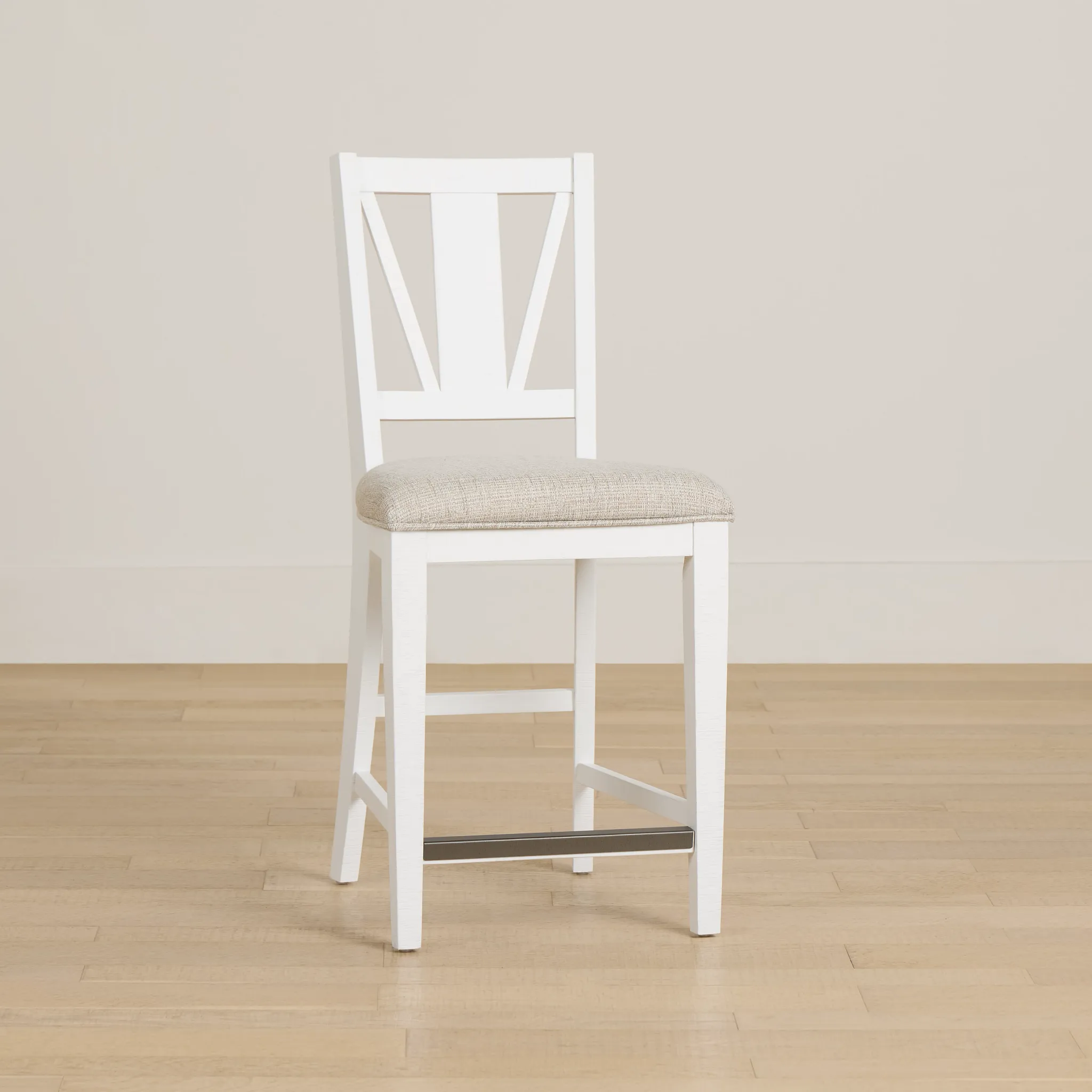 Heron Cove White 24" Upholstered Barstool