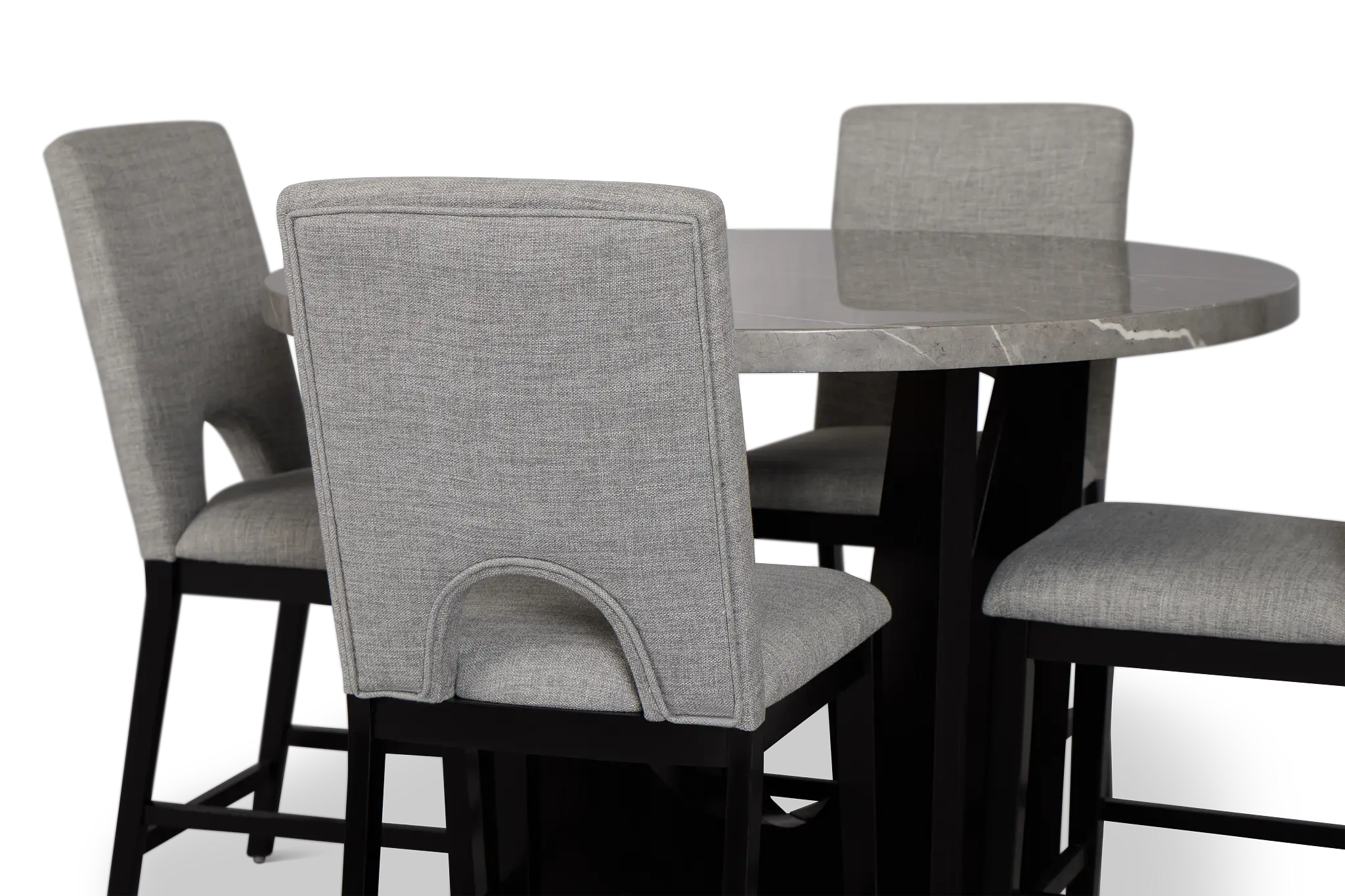 Oxford Two-tone High Table & 4 Upholstered Barstools Oxford Two-tone High Table & 4 Upholstered Barstools