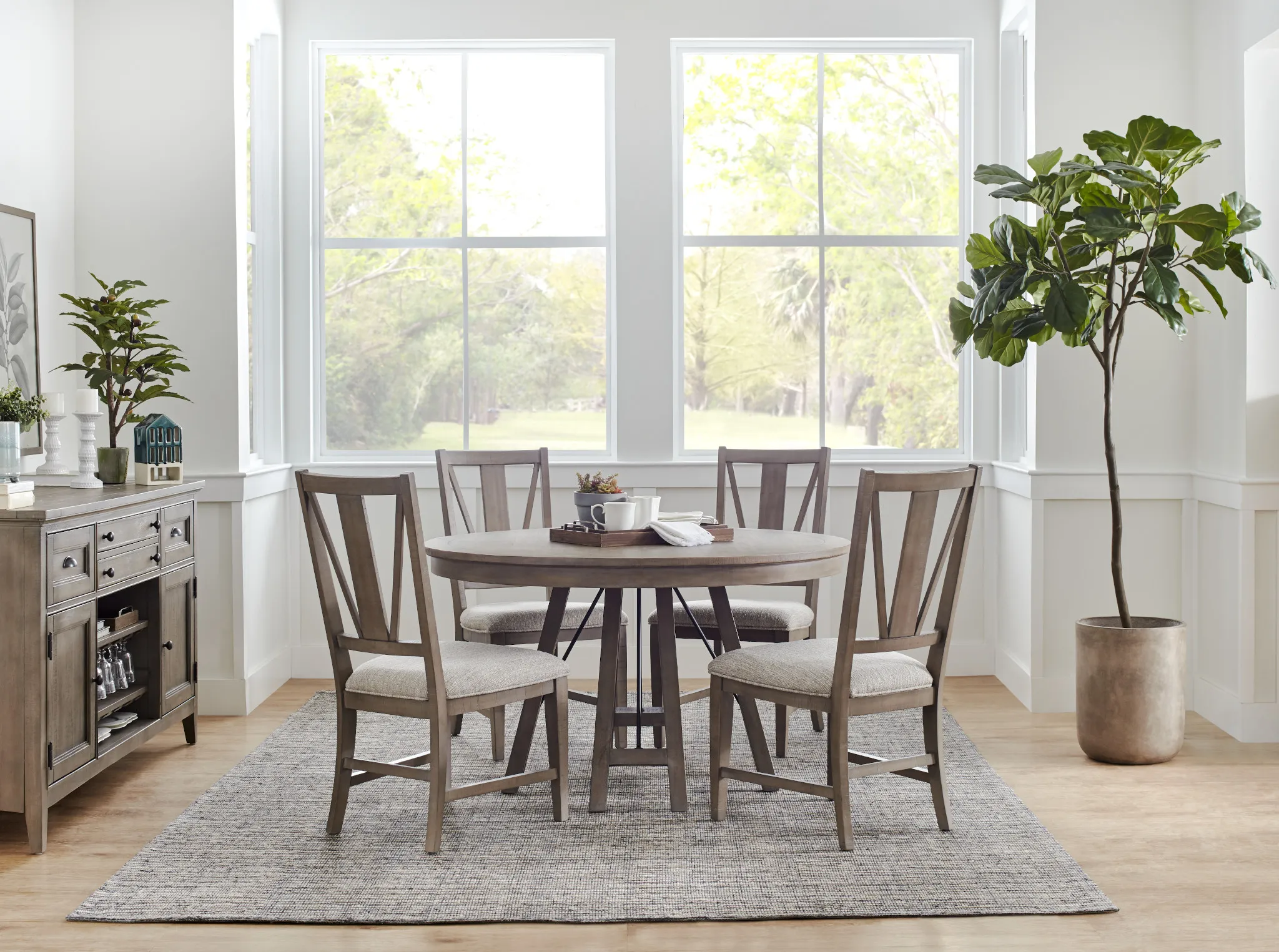 Heron Cove White Round Dining Room