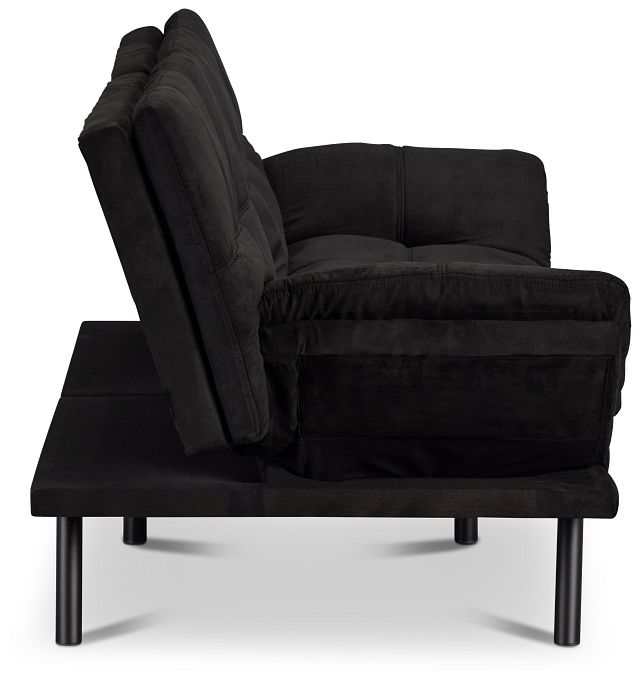 Bowie Black Micro Sofa Futon