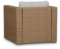 Montecito Light Tone Swivel Chair With Light Blue Cushions