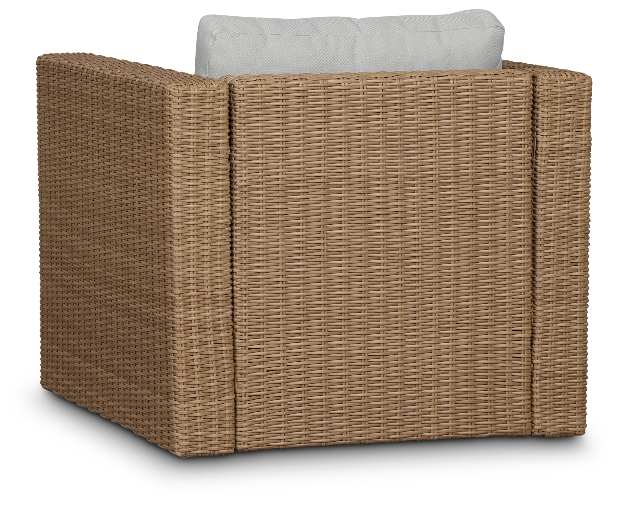 Montecito Light Tone Swivel Chair With Light Blue Cushions