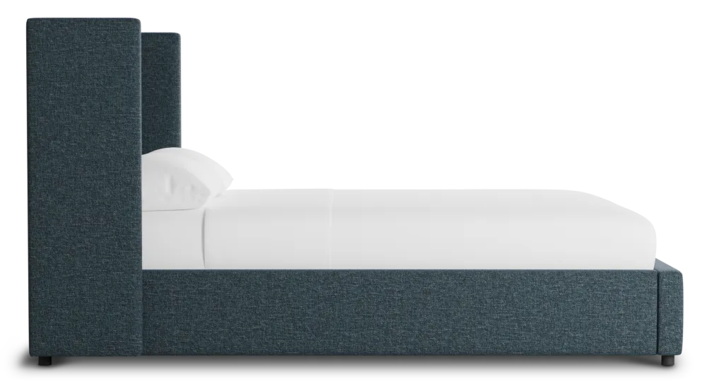 Captiva Elavation Dark Blue 48" Upholstered Shelter Bed