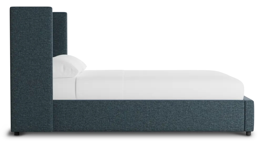 Captiva Elavation Dark Blue 48" Upholstered Shelter Bed Captiva Elavation Dark Blue 48" Upholstered Shelter Bed