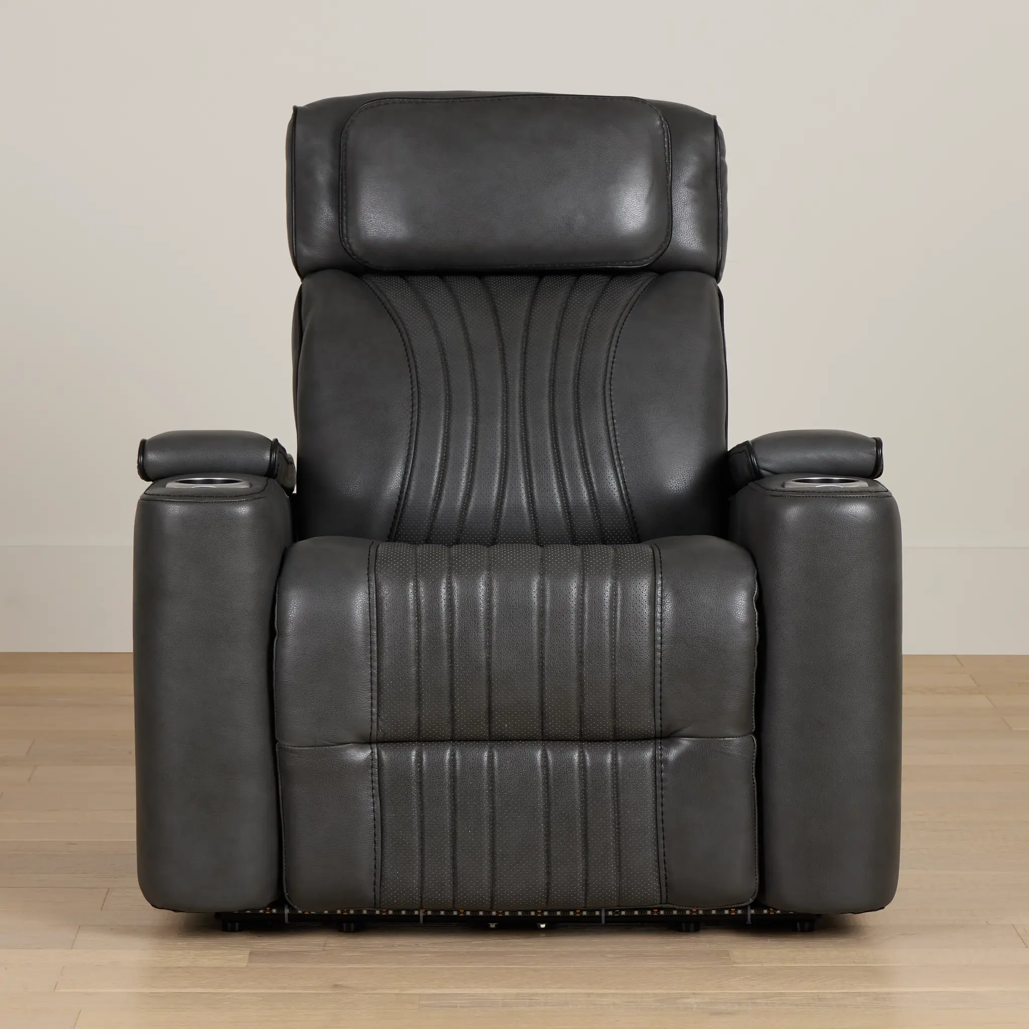 Nova Dark Gray Lthr/vinyl Power Recliner W/ Massage Nova Dark Gray Lthr/vinyl Power Recliner W/ Massage