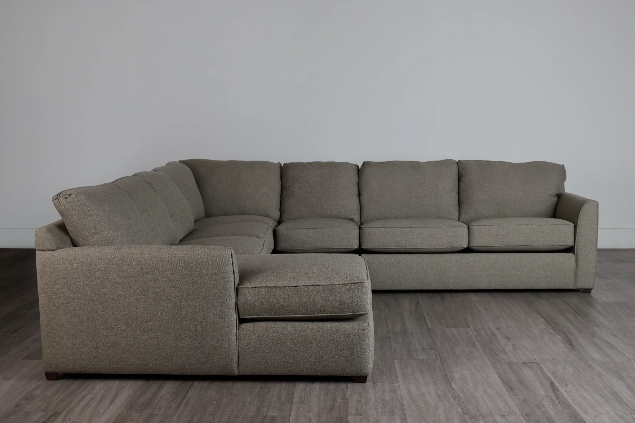 Asheville Brown Fabric Left Chaise Memory Foam Sleeper Sectional