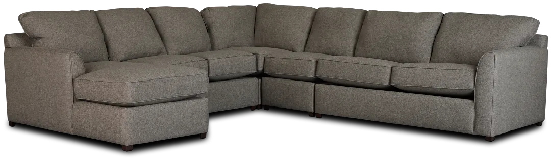 Asheville Brown Fabric Left Chaise Innerspring Sleeper Sectional