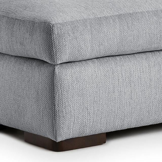 Alpha Light Gray Fabric Ottoman