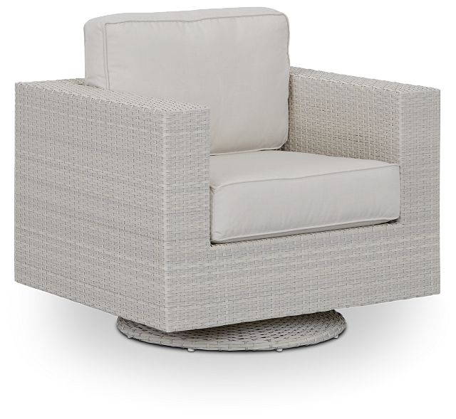 Biscayne White Swivel Chair (2)