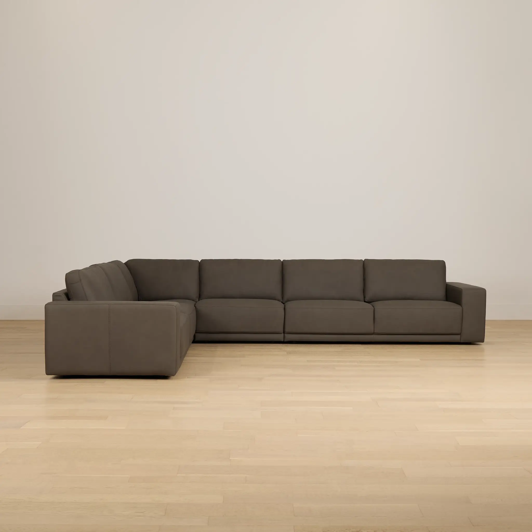 Kellan Dark Gray Leather Medium Two-arm Sectional Kellan Dark Gray Leather Medium Two-arm Sectional