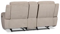 Walker Beige Fabric Reclining Console Loveseat