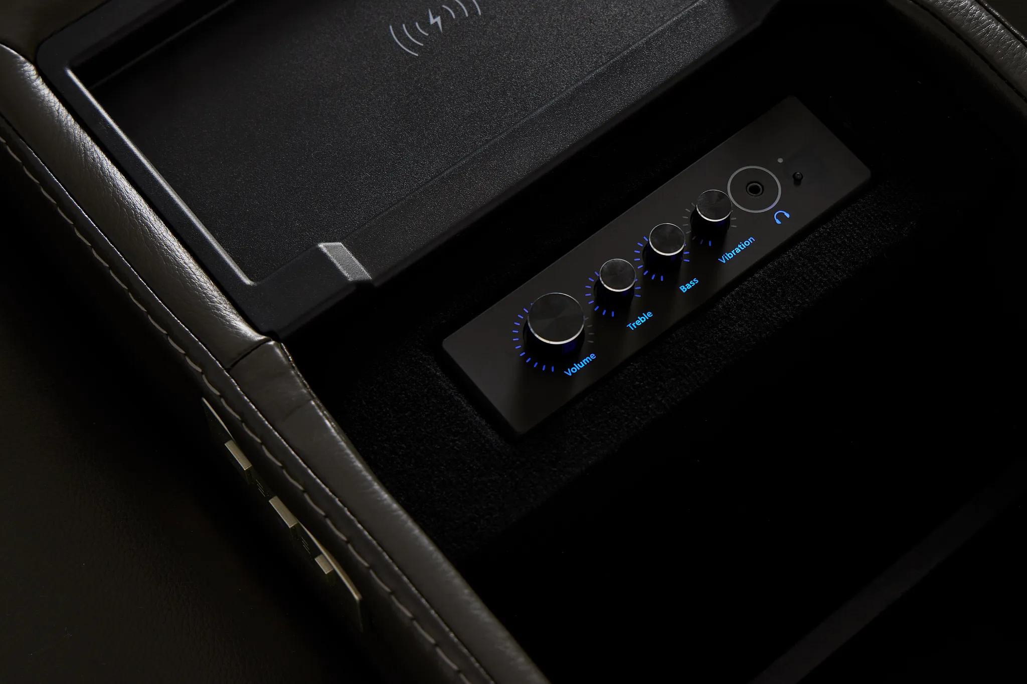 Fallon Dark Gray Lthr/vinyl Power Reclining Console Loveseat W/ Massage