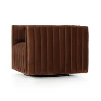 Four Hands Sarah Brown Velvet Swivel Accent Chair
