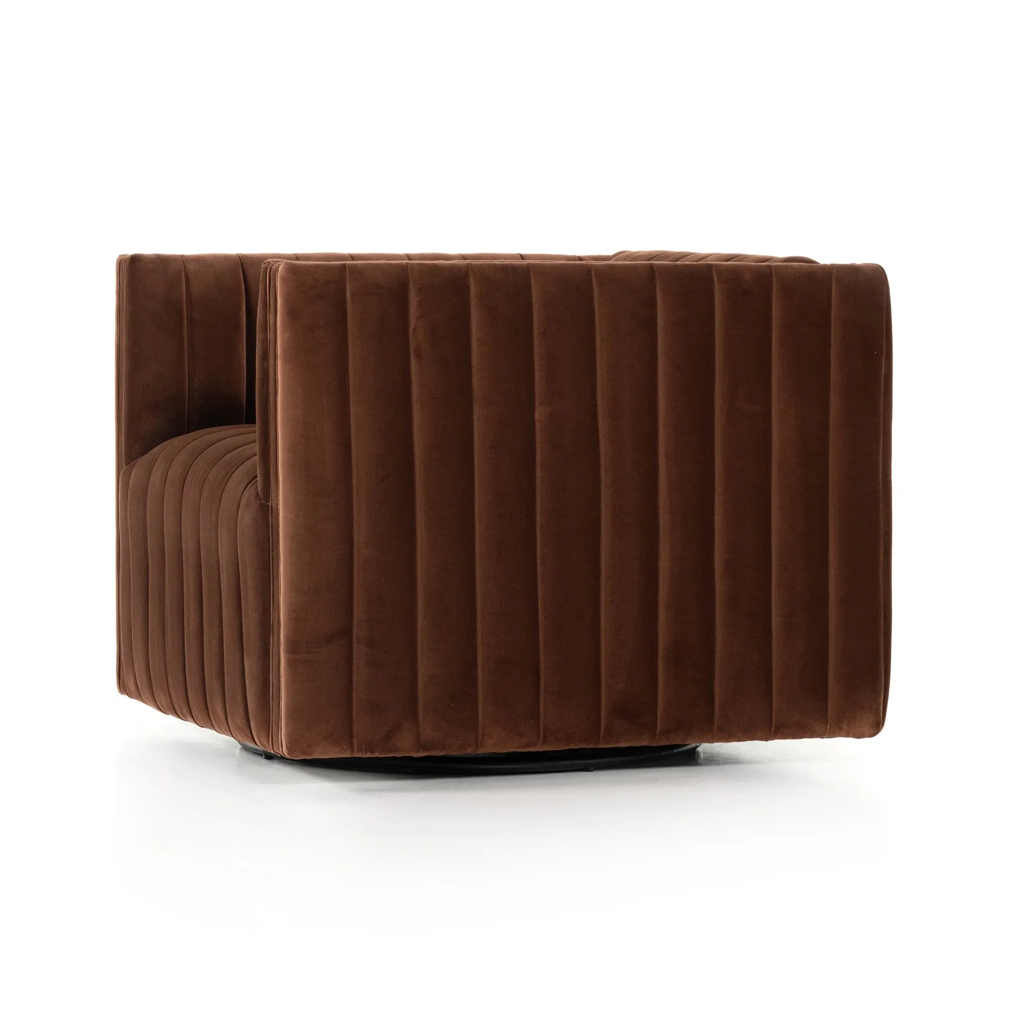 Four Hands Sarah Brown Velvet Swivel Accent Chair
