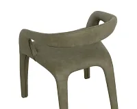 Celly Dark Green Curved Upholstered Arm Chair