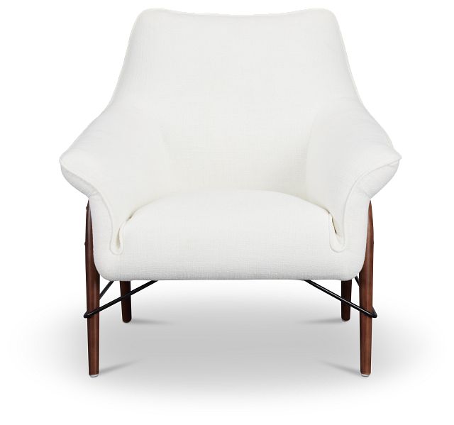 Nathan White Fabric Accent Chair