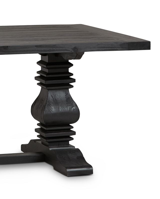 Hadlow Black 95" Rectangular Table & 4 Upholstered Chairs (4)