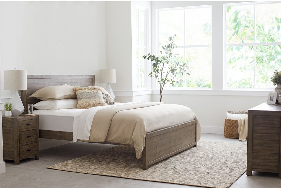 Seattle Gray Wood Platform Storage Bed