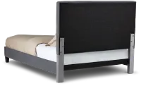 Collin Dark Gray Velvet Platform Bed