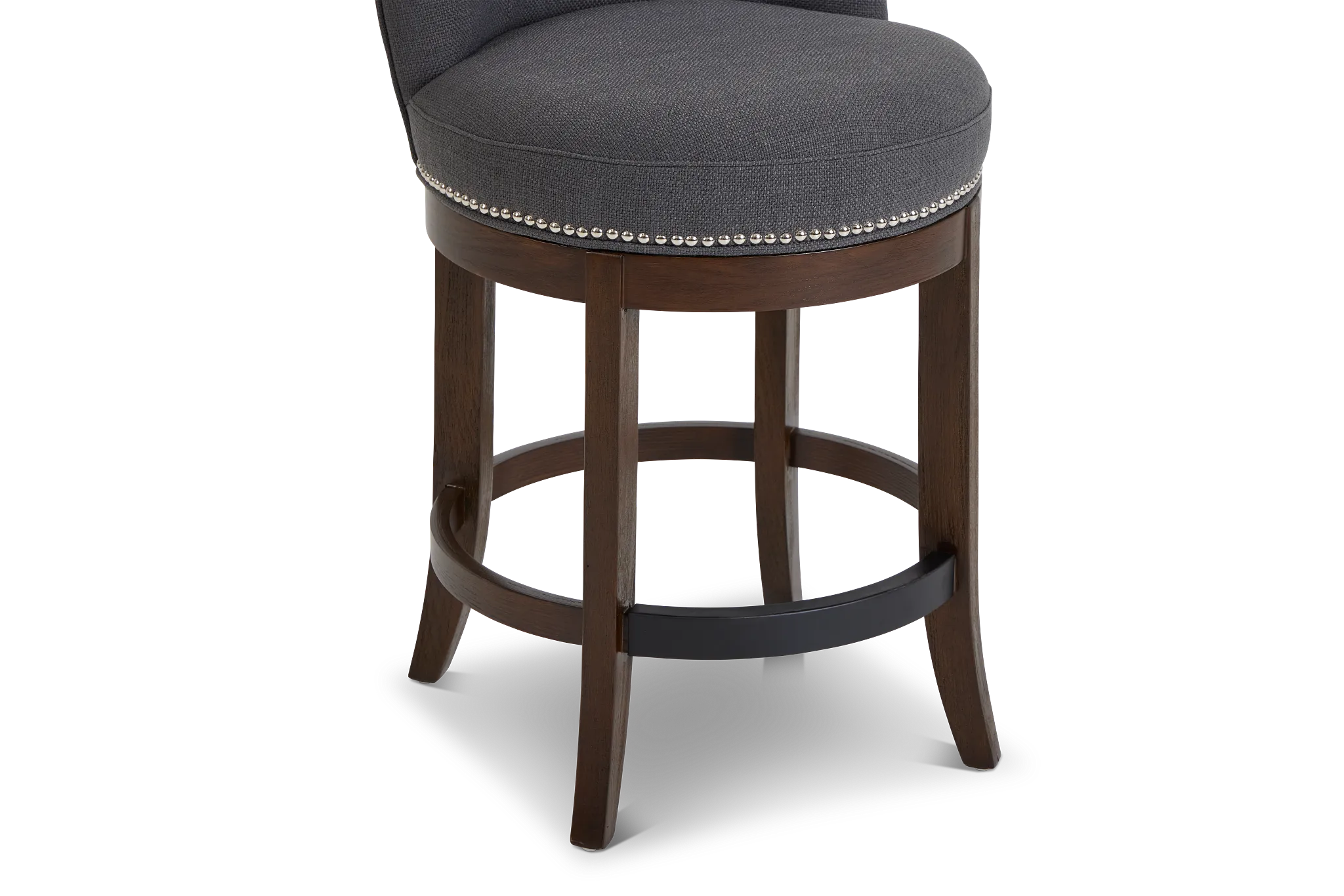 Cayden Dark Gray Fabric 24" Swivel Barstool