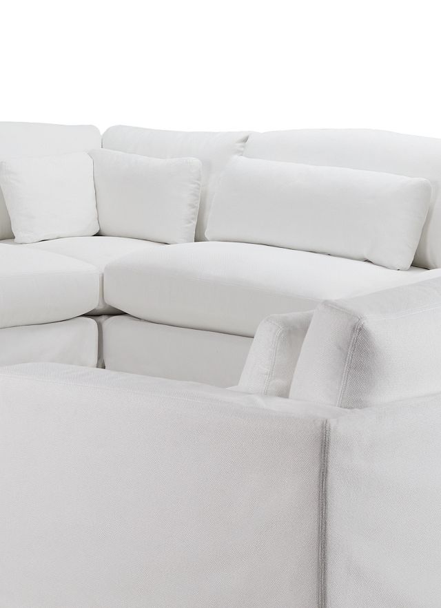 Cozumel White Fabric 8-piece Modular Sectional