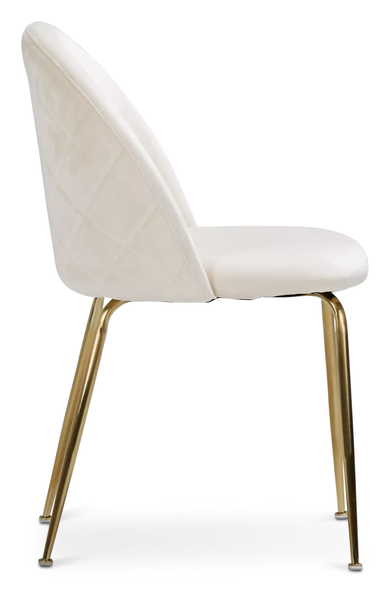 Capri Ivory Velvet Upholstered Side Chair W/ Gold Legs Capri Ivory Velvet Upholstered Side Chair W/ Gold Legs