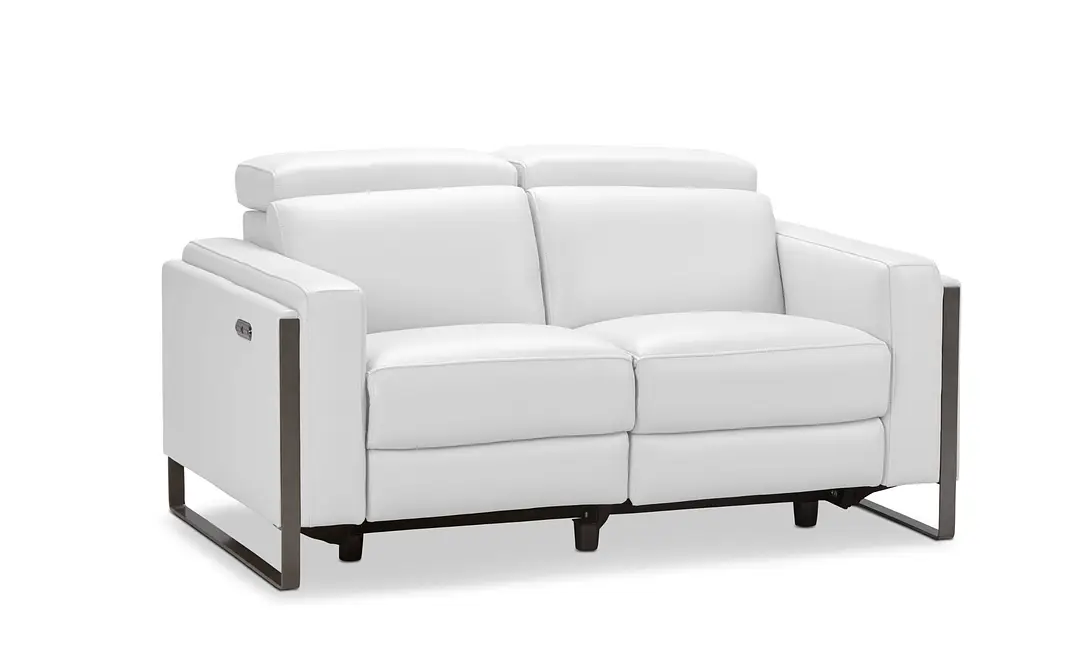 Atlas White Lthr/vinyl Power Reclining Loveseat Atlas White Lthr/vinyl Power Reclining Loveseat