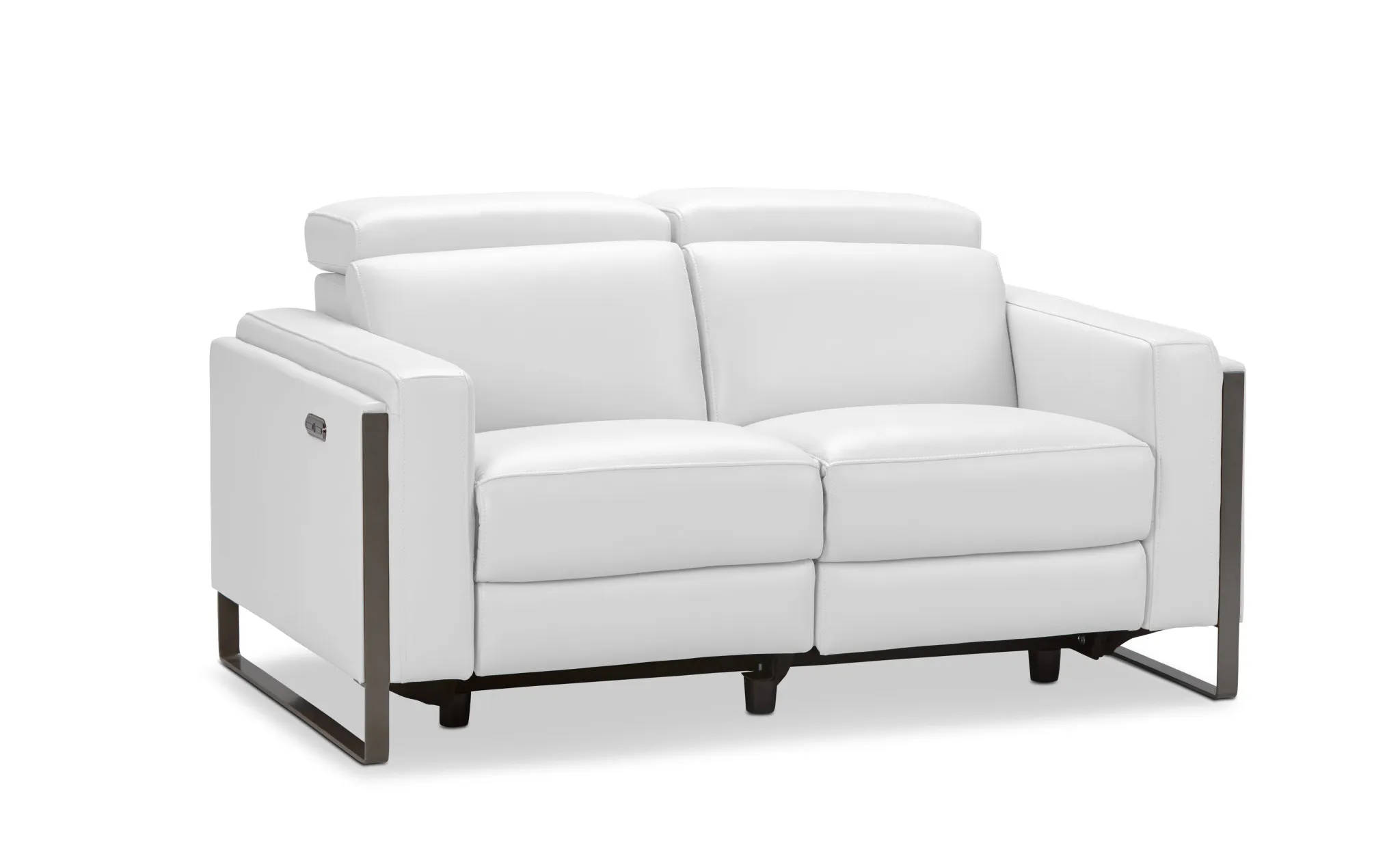 Atlas White Lthr/vinyl Power Reclining Loveseat