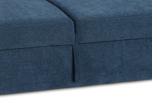 Addie Blue Fabric Double Chaise Sleeper Storage Sectional