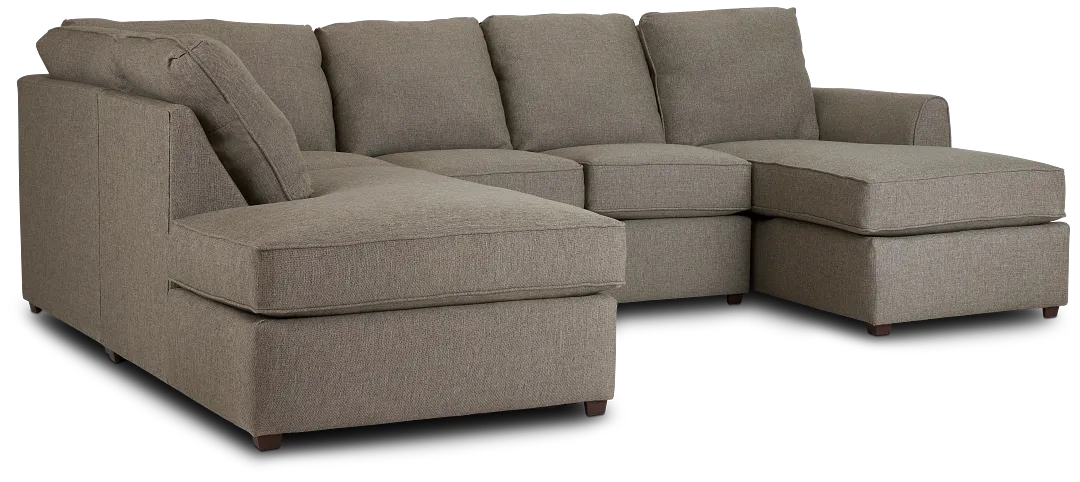 Asheville Brown Fabric Small Left Bumper Sectional