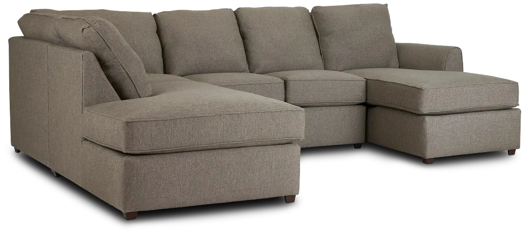 Asheville Brown Fabric Small Left Bumper Sectional Asheville Brown Fabric Small Left Bumper Sectional