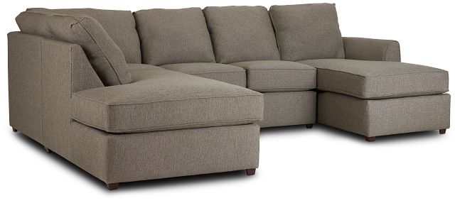 Asheville Brown Fabric Small Left Bumper Sectional (0)