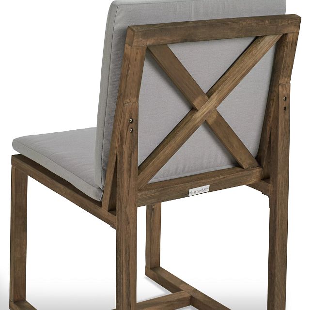 Linear Teak Dk Gray Side Chair