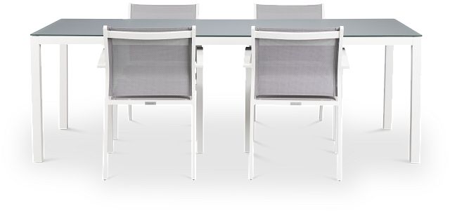 Lisbon Gray 86" Rectangular Table & 4 Chairs