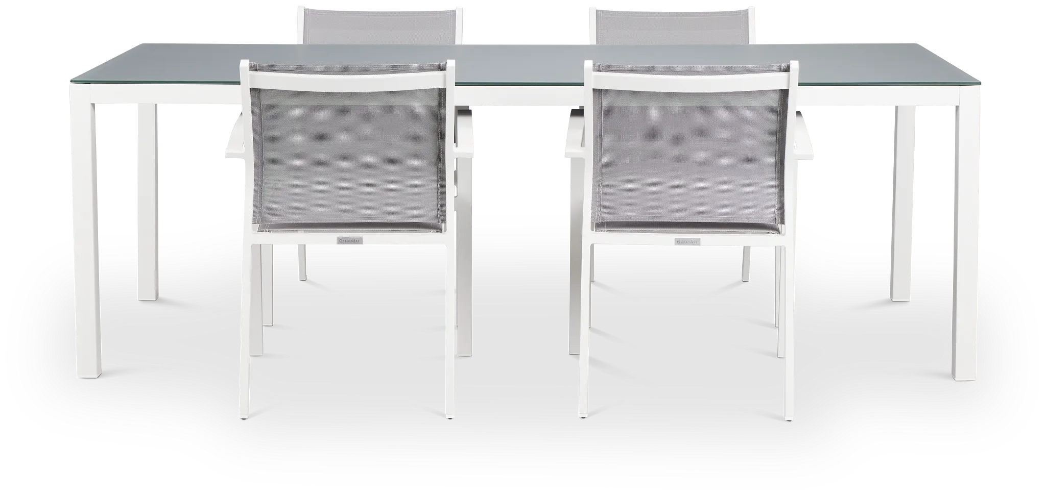Lisbon Gray 86" Rectangular Table & 4 Chairs