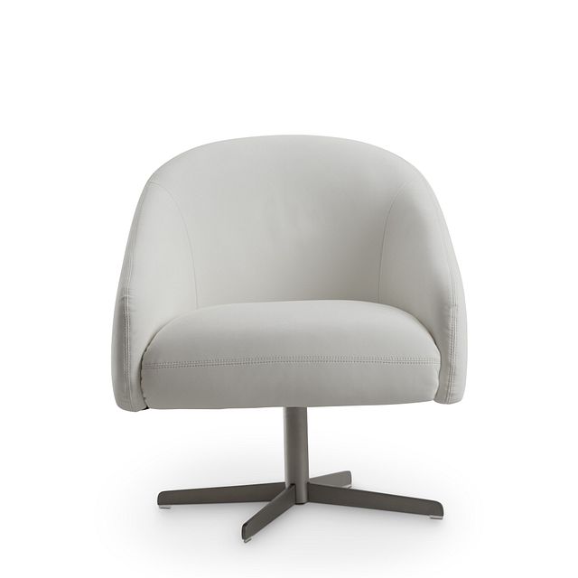 Frankie White Swivel Accent Chair (3)