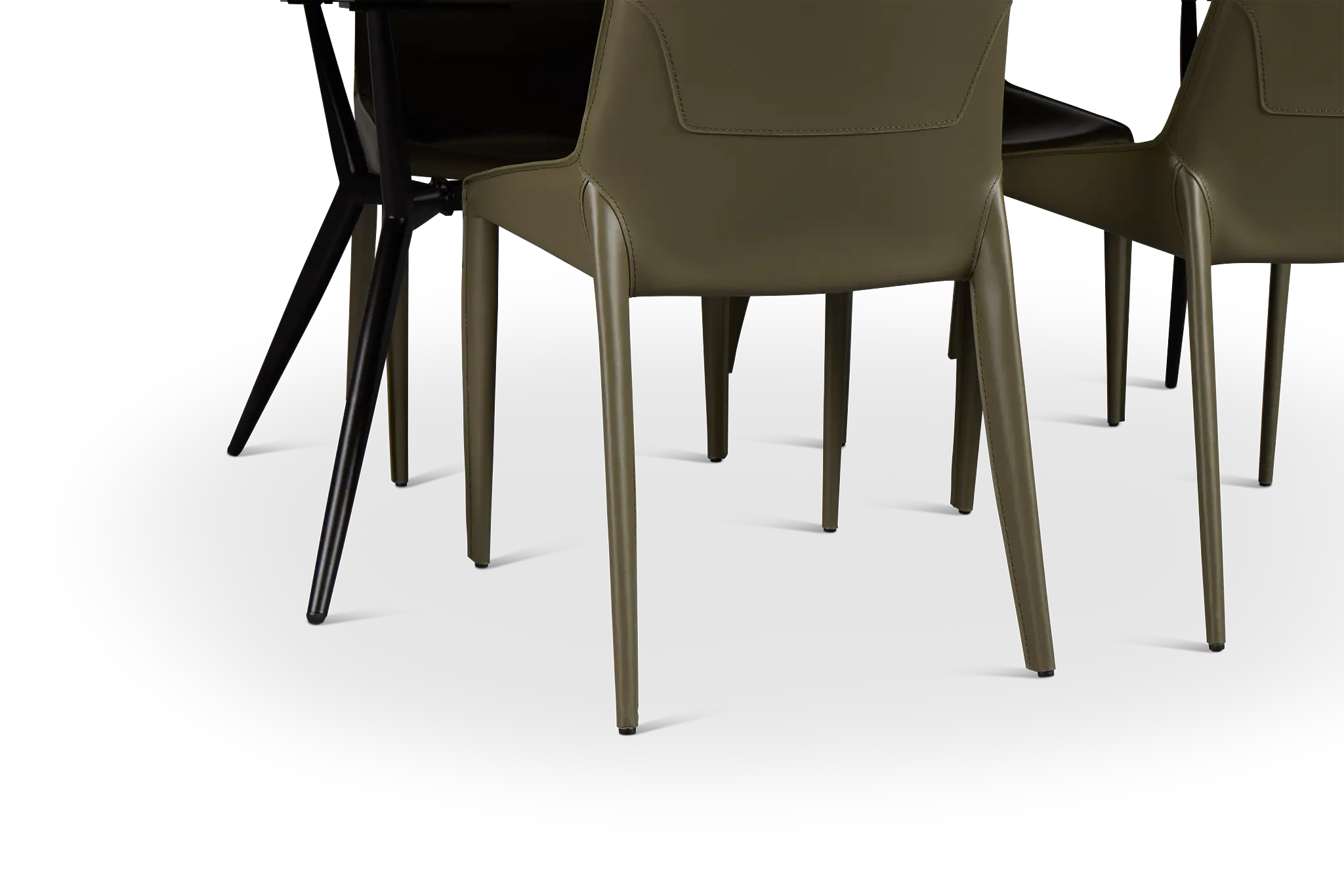 Margo Two-tone Rectangular Table & 4 Dark Green Upholstered Chair Margo Two-tone Rectangular Table & 4 Dark Green Upholstered Chair