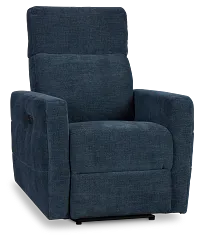 Rae Dark Blue Fabric Power Recliner