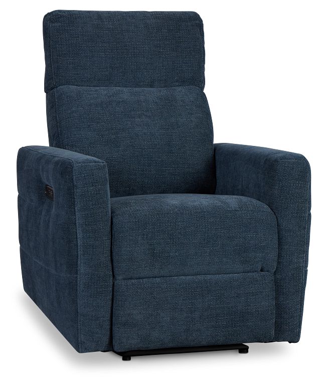 Rae Dark Blue Fabric Power Recliner