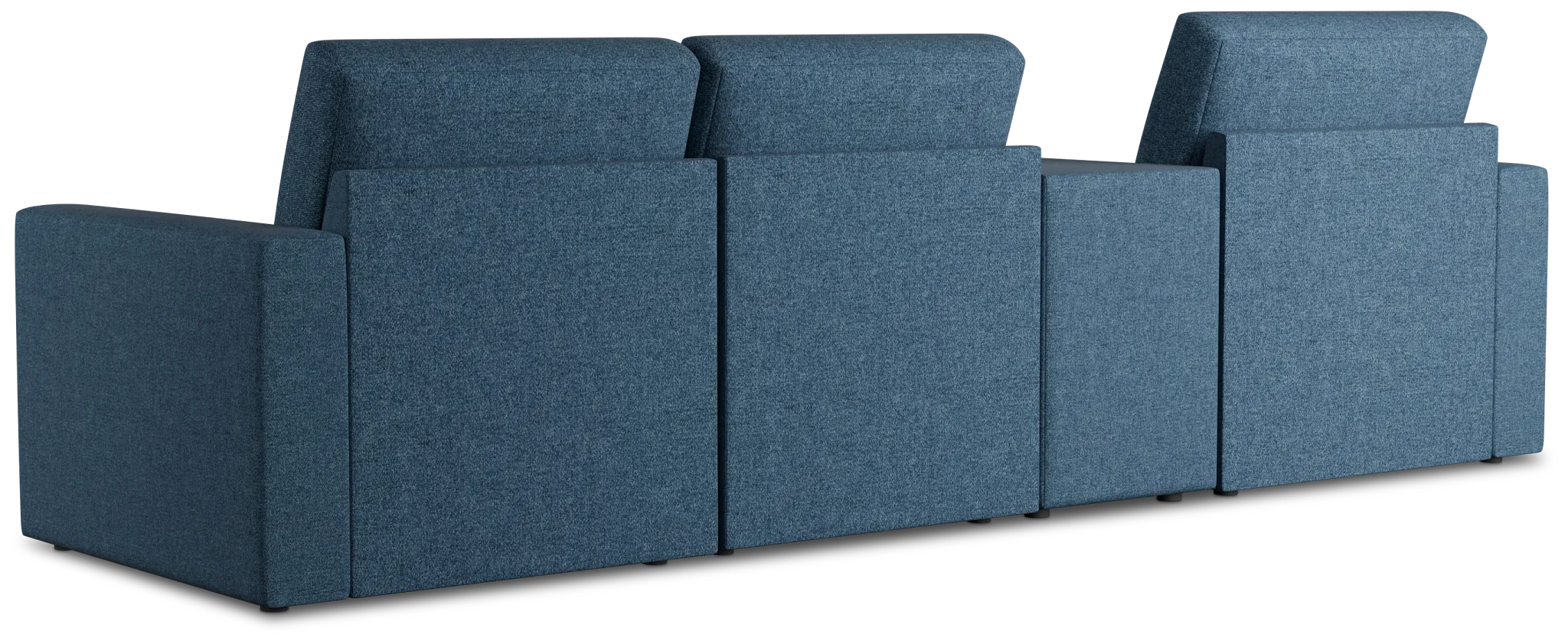 Citymod Blue Fabric Small Left Chaise Sectional With Storage Console