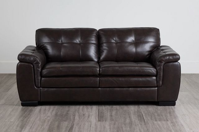 Braden Dark Brown Leather Loveseat