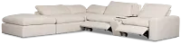 Drift Light Beige Fabric Large Dual Power Left Bumper Sectional