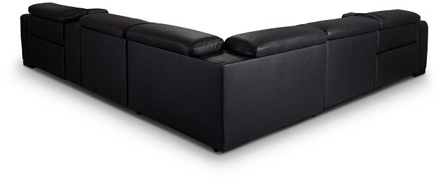 Lombardy Black Micro Medium Dual Power 2-arm Reclining Sectional