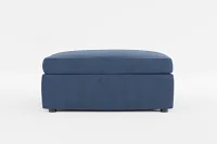 Destin Revenue Dark Blue Fabric Cocktail Ottoman